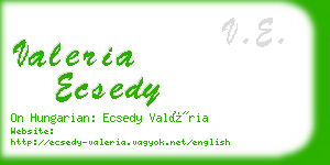 valeria ecsedy business card